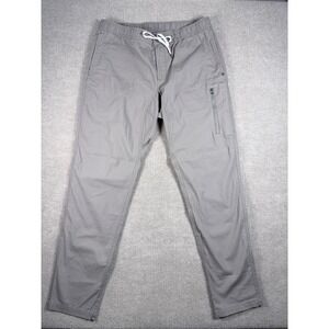 VUORI MEN'S RIPSTOP PANTS Grey Elastic Waist Drawstring Cargo Trousers L:33-34